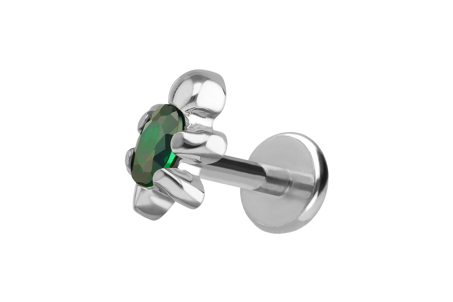 Titan Labret mit Push Fit SCHILDKRÖTE | SI = Silberfarben | 1 | 8 | DG = Dunkelgrün | PFT5153_[300156]